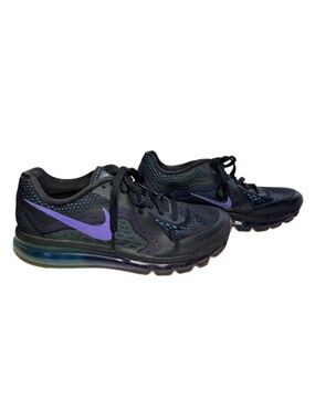 Nike Air Max 2014 Black Purple Blue Running Shoes Men's 8 Women's 9.5 Used